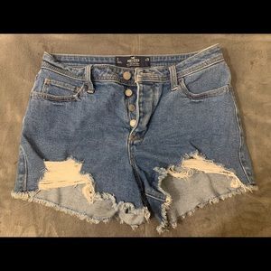 denim high waisted hollister shorts size 7 w28